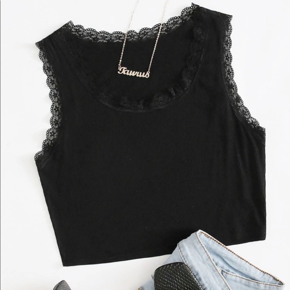 Tops - NWT black lace shirt
